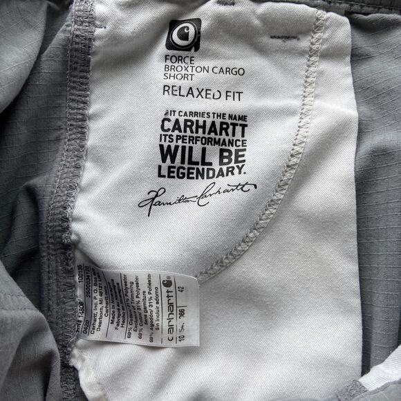 Carhartt Gray Force Broxton Cargo Relaxed Fit Shorts - Men's Size 42 - Picture 3 of 7